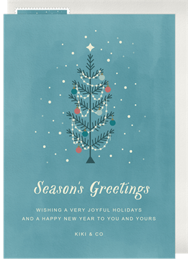 'Whimsical Tree' Business Holiday Greetings Card