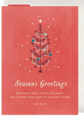 'Whimsical Tree' Business Holiday Greetings Card