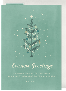 'Whimsical Tree' Business Holiday Greetings Card