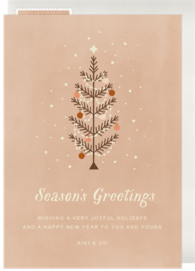 'Whimsical Tree' Business Holiday Greetings Card