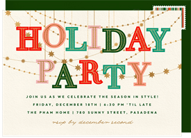 'Cheery Holiday Garland' Holiday Party Invitation