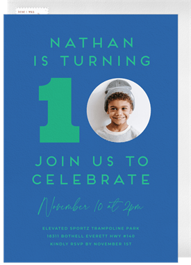 'Celebrate Number 10' Kids Birthday Invitation