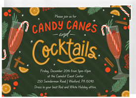'Candy Canes and Cocktails' Business Holiday Party Invitation
