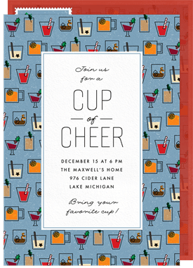 'Cheerful Cups' Holiday Party Invitation