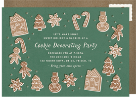 'Charming Gingerbread Cookies' Holiday Party Card