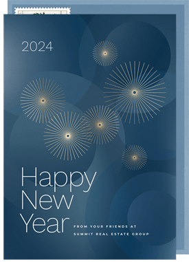 'Modern Fireworks' Business New Year's Greeting Card