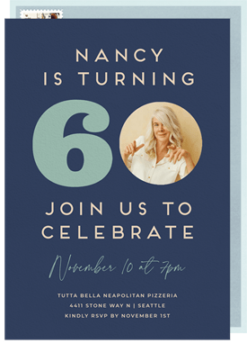'Celebrate Number 60' Adult Birthday Invitation