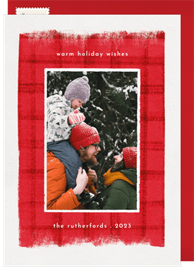 'Textured Plaid' Holiday Greetings Card