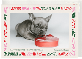 'Festive Botanical Frame' Business Holiday Greetings Card