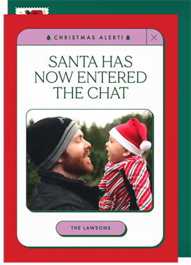 'Santa Chat' Christmas Greetings Card