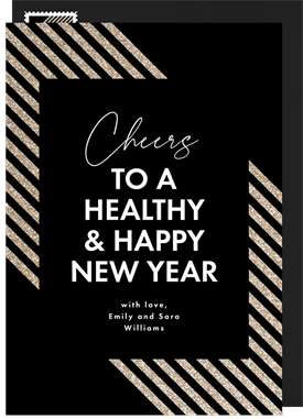 'Glitter Diagonal' New Year's Greeting Card