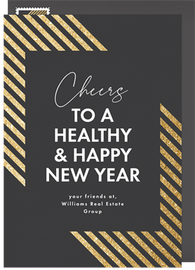 'Glitter Diagonal' Business New Year's Greeting Card