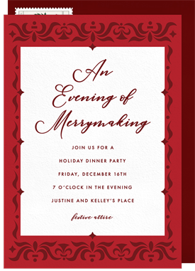 'Festive Paper Cut Border' Christmas Party Invitation