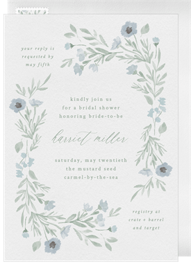 'Wildflower Vines' Bridal Shower Invitation