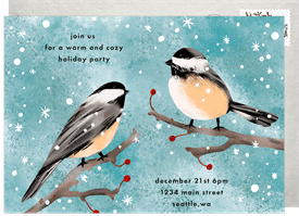 'Winter Chickadee' Holiday Party Invitation