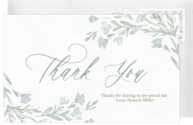 'Wildflower Vines' Bridal Shower Thank You Note
