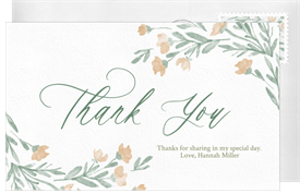 'Wildflower Vines' Bridal Shower Thank You Note