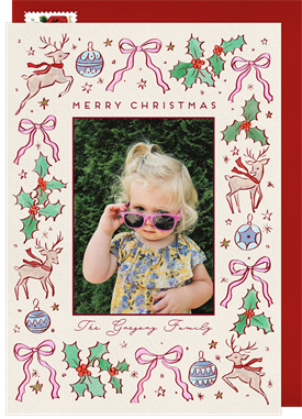 'Christmas Doodle Frame' Holiday Greetings Card