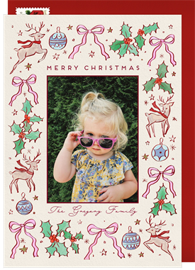 'Christmas Doodle Frame' Christmas Greetings Card