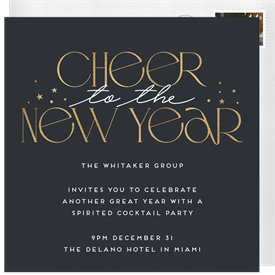 'Cheers to the New Year' Business Holiday Party Invitation