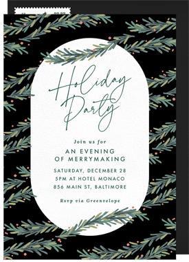 'Garland Greenery' Business Holiday Party Invitation