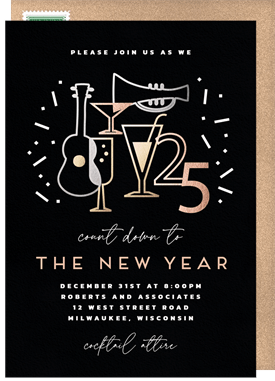 'Big Band New Year' New Year's Party Invitation