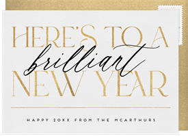 'Brilliant New Year' New Year's Greeting Card