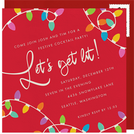 'String of Lights' Christmas Party Invitation