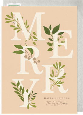 'Botanical Merry' Holiday Greetings Card