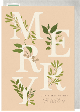 'Botanical Merry' Christmas Greetings Card