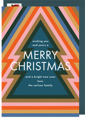 'Retro Christmas Tree' Christmas Greetings Card