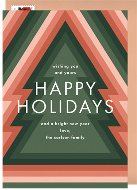 'Retro Christmas Tree' Holiday Greetings Card