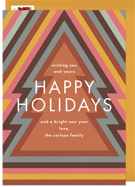 'Retro Christmas Tree' Holiday Greetings Card