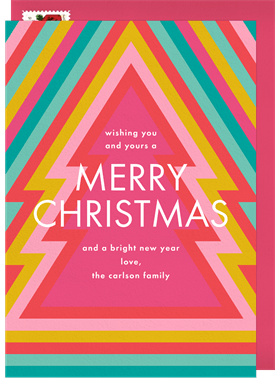 'Retro Christmas Tree' Christmas Greetings Card