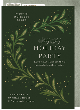 'Sweeping Vines' Holiday Party Invitation