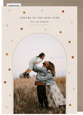 'Stylish Polka Dots' New Year's Greeting Card