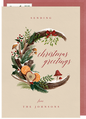 'Woodland Wreath' Christmas Greetings Card