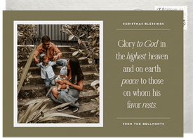 'Glory to God Blessings' Holiday Greetings Card