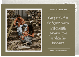 'Glory to God Blessings' Christmas Greetings Card