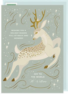 'Winter Wonderland Deer' Holiday Greetings Card