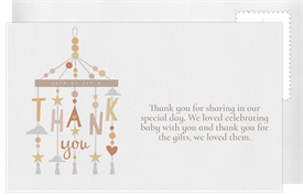 'Sweet Modern Mobile' Baby Shower Thank You Note