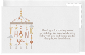 'Sweet Modern Mobile' Baby Shower Thank You Note