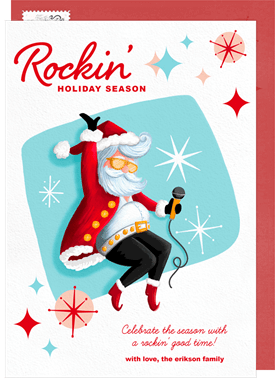 'Rockstar Santa' Holiday Greetings Card
