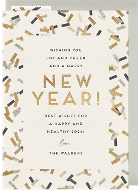 'New Year Confetti' New Year's Greeting Card
