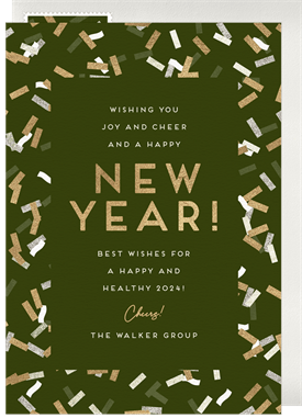'New Year Confetti' Business New Year's Greeting Card