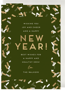'New Year Confetti' New Year's Greeting Card
