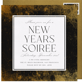 'Brushed Elegance' New Year's Party Invitation
