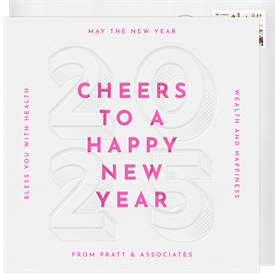 'Double Letterpress' Business New Year's Greeting Card