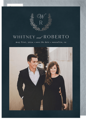 'Classic Gilded Monogram' Rehearsal Dinner Save the Date