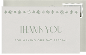 'Snowflake Border' Baby Shower Thank You Note